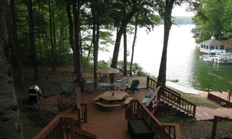 View of Main Mid Deck and Beach area looking at Childs Cove and Lake Anna